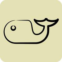 Icon Dolphin. related to Sea symbol. hand drawn style. simple design editable. simple illustration vector