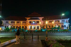 Malang, Indonesia - November 13 2023 - Night time atmosphere at City Hall in Malang City, East Java, Indonesia photo