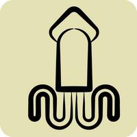 Icon Squid. related to Sea symbol. hand drawn style. simple design editable. simple illustration vector