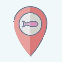 Icon Location. related to Sea symbol. doodle style. simple design editable. simple illustration vector