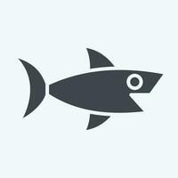 Icon Shark. related to Sea symbol. glyph style. simple design editable. simple illustration vector