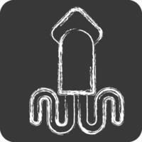 Icon Squid. related to Sea symbol. chalk Style. simple design editable. simple illustration vector