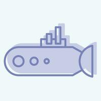 Icon Submarine. related to Sea symbol. two tone style. simple design editable. simple illustration vector