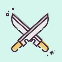 Icon Sword. related to Ninja symbol. MBE style. simple design editable. simple illustration vector