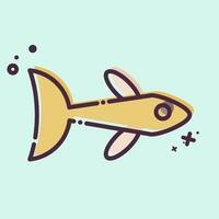 Icon Neon Tetra. related to Sea symbol. MBE style. simple design editable. simple illustration vector