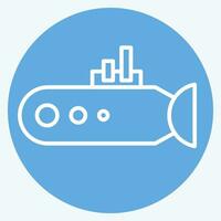icono submarino. relacionado a mar símbolo. azul ojos estilo. sencillo diseño editable. sencillo ilustración vector