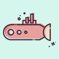 Icon Submarine. related to Sea symbol. MBE style. simple design editable. simple illustration vector