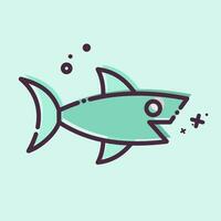 Icon Shark. related to Sea symbol. MBE style. simple design editable. simple illustration vector