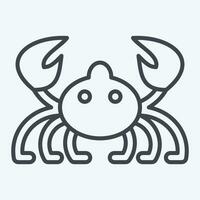 Icon Crab. related to Sea symbol. line style. simple design editable. simple illustration vector