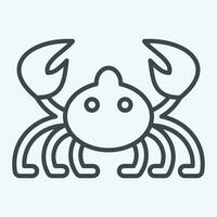 Icon Crab. related to Sea symbol. line style. simple design editable. simple illustration vector