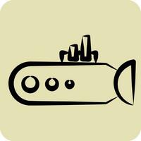 Icon Submarine. related to Sea symbol. hand drawn style. simple design editable. simple illustration vector