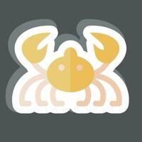 Sticker Crab. related to Sea symbol. simple design editable. simple illustration vector