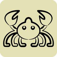 Icon Crab. related to Sea symbol. hand drawn style. simple design editable. simple illustration vector