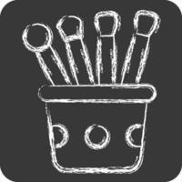 Icon Brush. related to Cosmetic symbol. chalk Style. simple design editable. simple illustration vector