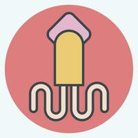 Icon Squid. related to Sea symbol. color mate style. simple design editable. simple illustration vector