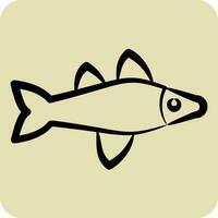 Icon Fish. related to Sea symbol. hand drawn style. simple design editable. simple illustration vector