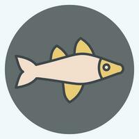 Icon Fish. related to Sea symbol. color mate style. simple design editable. simple illustration vector