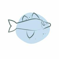 Icon Fish. related to Sea symbol. Color Spot Style. simple design editable. simple illustration vector