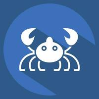 Icon Crab. related to Sea symbol. long shadow style. simple design editable. simple illustration vector