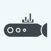 Icon Submarine. related to Sea symbol. glyph style. simple design editable. simple illustration vector