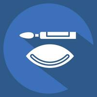 Icon Eyeliner. related to Cosmetic symbol. long shadow style. simple design editable. simple illustration vector