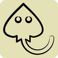 Icon Manta Ray. related to Sea symbol. hand drawn style. simple design editable. simple illustration vector