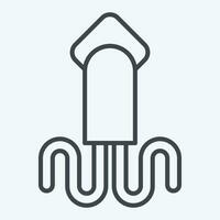 Icon Squid. related to Sea symbol. line style. simple design editable. simple illustration vector