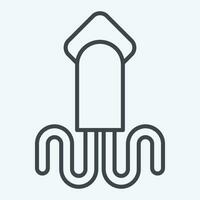 Icon Squid. related to Sea symbol. line style. simple design editable. simple illustration vector