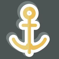 Sticker Anchor. related to Sea symbol. simple design editable. simple illustration vector