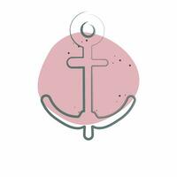 Icon Anchor. related to Sea symbol. Color Spot Style. simple design editable. simple illustration vector