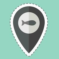 Sticker line cut Location. related to Sea symbol. simple design editable. simple illustration vector