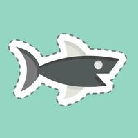 Sticker line cut Shark. related to Sea symbol. simple design editable. simple illustration vector