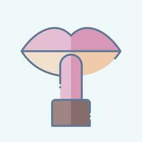 icono lápiz labial. relacionado a cosmético símbolo. garabatear estilo. sencillo diseño editable. sencillo ilustración vector