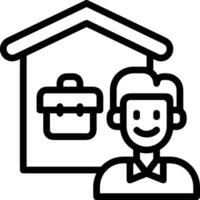 Home outline icon symbol vector image. Illustration of the house real estate graphic property design image