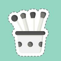 Sticker line cut Brush. related to Cosmetic symbol. simple design editable. simple illustration vector