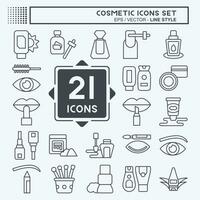 Icon Set Cosmetic. related to Beautiful symbol. line style. simple design editable. simple illustration vector