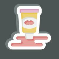 Sticker Lip Gloss. related to Cosmetic symbol. simple design editable. simple illustration vector