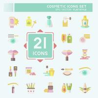 Icon Set Cosmetic. related to Beautiful symbol. flat style. simple design editable. simple illustration vector