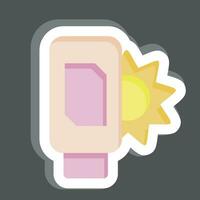 Sticker Sunscreen. related to Cosmetic symbol. simple design editable. simple illustration vector