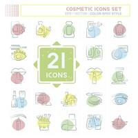 Icon Set Cosmetic. related to Beautiful symbol. Color Spot Style. simple design editable. simple illustration vector