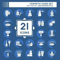 Icon Set Cosmetic. related to Beautiful symbol. long shadow style. simple design editable. simple illustration vector