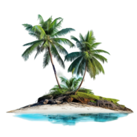 AI generated Nature Beautiful Island Coconut Tree Summer png