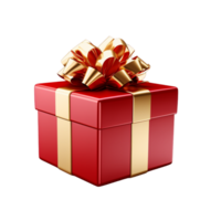 AI generated Beautiful Decorative Christmas Red Gift Box on transparent background png