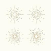 Sunburst or firework explosion set isolated vector illustration.