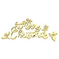 The Gold text  for Christmas or Holiday concept 3d rendering png