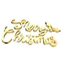 The Gold text  for Christmas or Holiday concept 3d rendering png