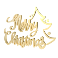 The Gold text  for Christmas or Holiday concept 3d rendering png