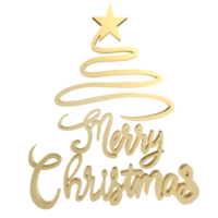 The Gold text  for Christmas or Holiday concept 3d rendering png