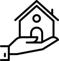 Home outline icon symbol vector image. Illustration of the house real estate graphic property design image