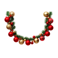 ai gegenereerd decoratief Kerstmis ballen slinger Aan transparant achtergrond png